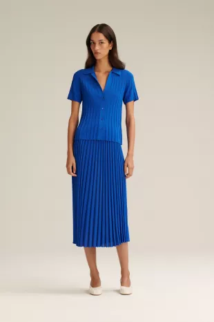 Pleated Rib Cuffed Shirt