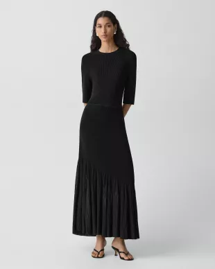 Paneled Dress in Stretch Knit