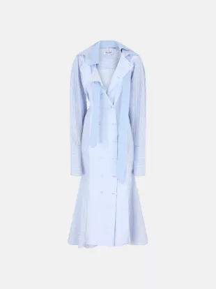Blue Midi Shirt Dress