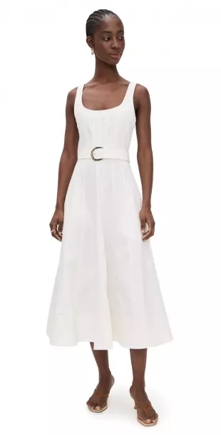 Cambree Belted Denim Midi-Dress