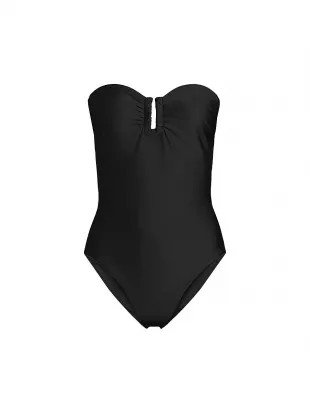 Black Strapless V Wire One Piece