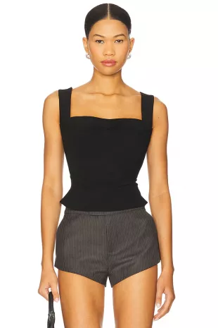 Blue Sleeveless Corset Top