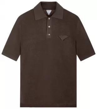 Slim Fit Polo Shirt 'Dark Brown Melange