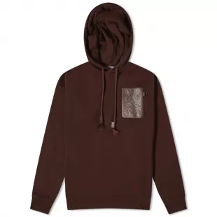 Anagram Patch Pocket Hoodie Chocolate Brown