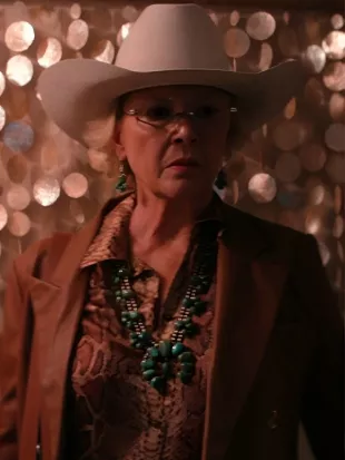 Dutton Ranch S01 Annette Bening Snake Print Shirt