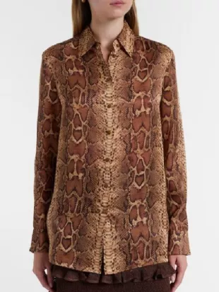 Dutton Ranch S01 Annette Bening Snake Print Shirt