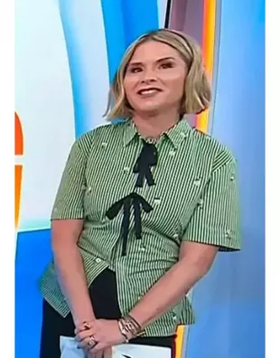 Today 2026 Jenna Bush Hager Floral Striped Shirt