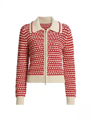 Kirby Knit Jacket in Cherry Combo