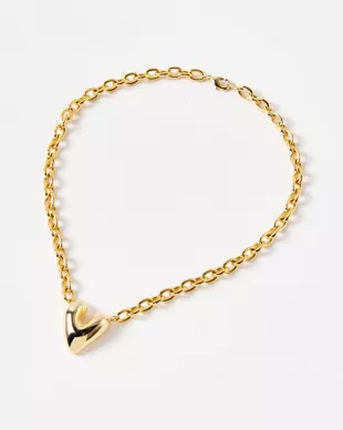 Kacey Gold Puffy Heart Necklace