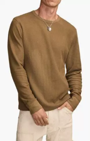 Duofold Textured Long Sleeve Cotton T-Shirt