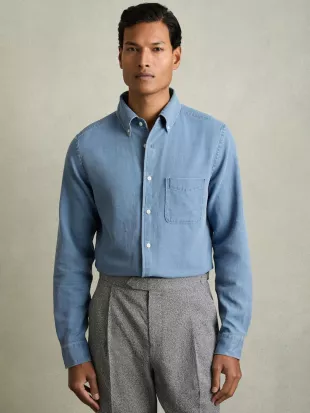Kittle Denim Piqué Button-Through Shirt