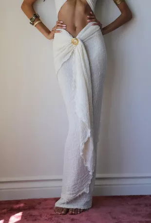Amara Wrap Skirt Cream