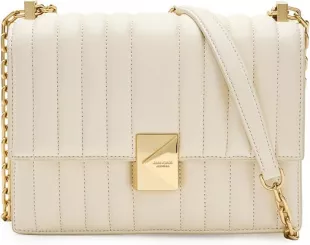 Women's Deco Leather Flap Chain Crossbody
