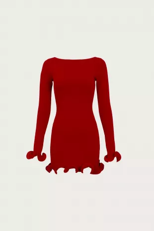 Ruffle Hem Mini Dress
