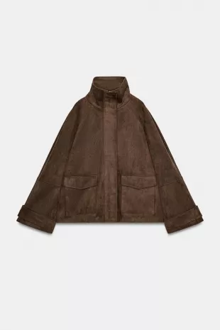 Faux Suede Pocket Jacket
