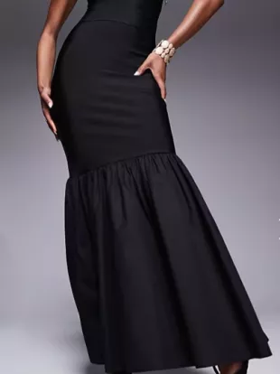 Peplum Bandage Maxi Skirt