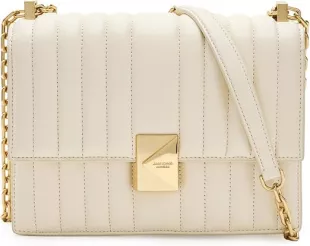 Women's Deco Leather Flap Chain Crossbody