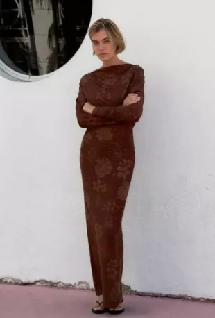 Stella McCartney - Striped Knit Cape Style Midi Dress