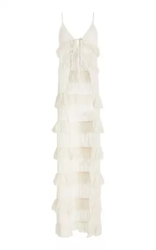 Ivory Lace Ruffle Maxi Top