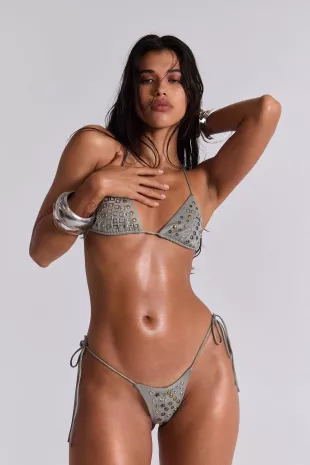 Xtal Studded Bikini Top