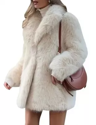 Women's Mid Length Faux Fur Coats