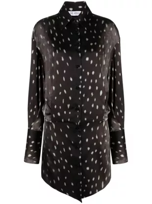 Silvye Satin Mini Shirt Dress