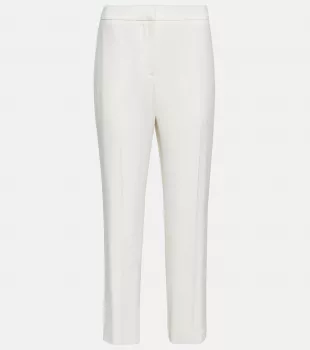 Mid-Rise Slim Crêpe Pants