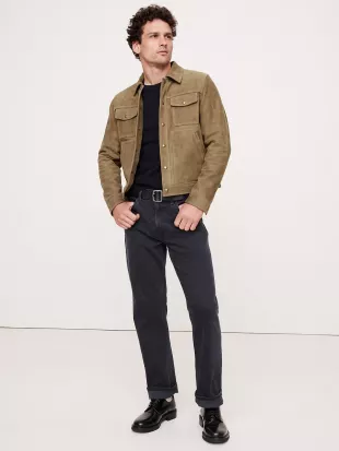 Nubuck Leather Trucker Jacket