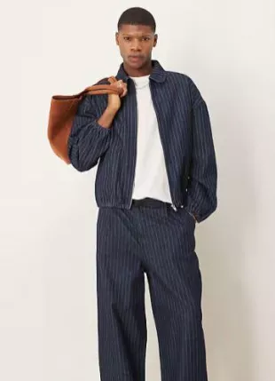 Denim Jacket With Stripe