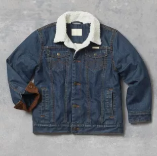 Boys' Western Sherpa Lined Denim Jacket