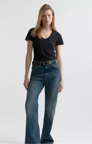 Mitchell Jean Mid Rise Non Stretch Straight Leg Denim