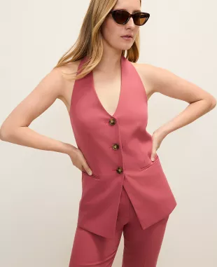 The Halter Vest in Rose Clay