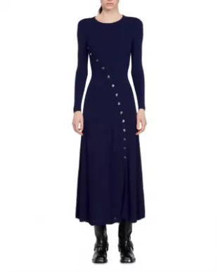 Jared Button Detail Midi Dress