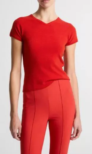Short Sleeve Wool Blend Sweater