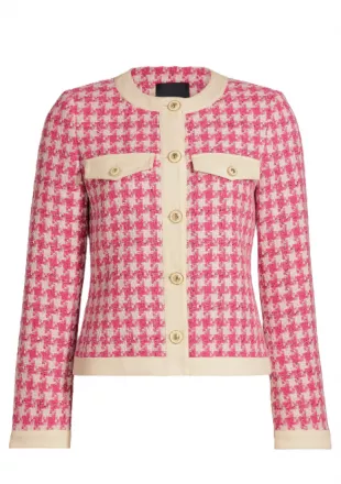 The Farley Houndstooth Check Cotton Tweed Jacket