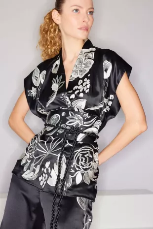 Couture Nouveau Embroidered Silk Vest
