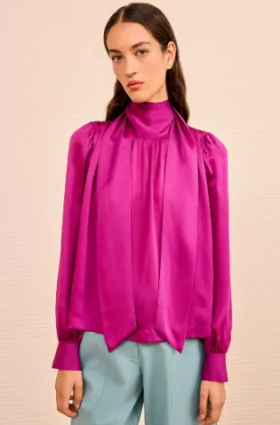 Ornament Tie Neck Blouse