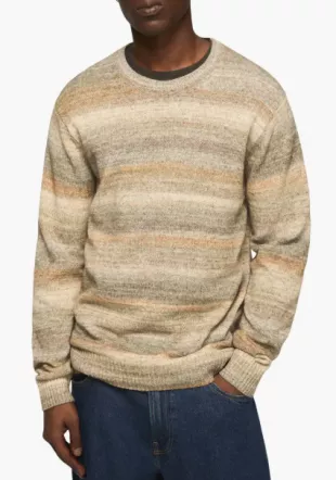 Space Dye Cotton Blend Crewneck Sweater