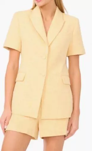 Eugenia Short Sleeve Cotton Blend Tweed Jacket