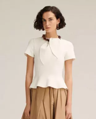Crepe Knit Cravat Top