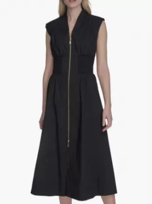 Camuto Smock Waist Cotton Midi Dress