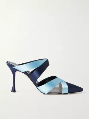 Oyounak Gala Rial 90 Two-tone Satin Mules