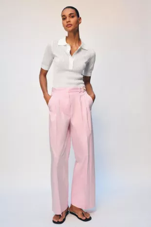 Wide Led Pleated Pants