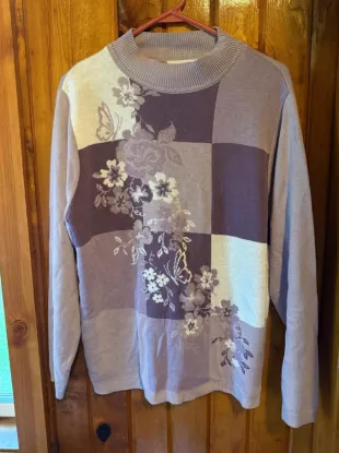 Women's Purple and Grey Jumper