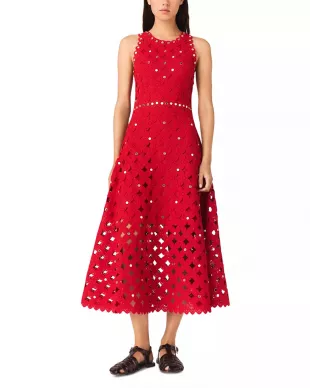 Crochet Dress with Mirror Embellishments