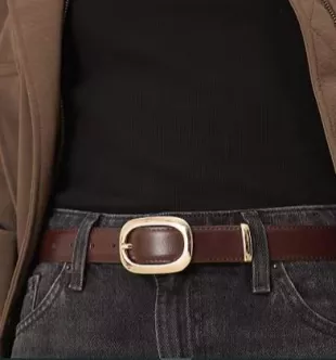 belt with Oval Buckle Hardware