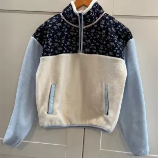 Floral Yoke Half-Zip Fleece Pullover