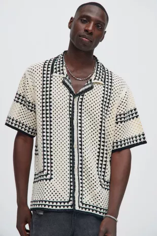 Allston Crochet Knit Shirt  Off White