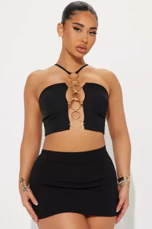 Always A Statement Piece Top  Black