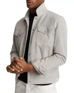 Jagger Suede Slim Fit Trucker Jacket